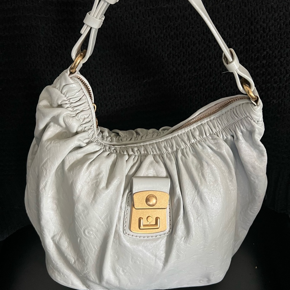 Marc by Marc Jacobs Monogram Hobo Bag - Bone/Gray Leather